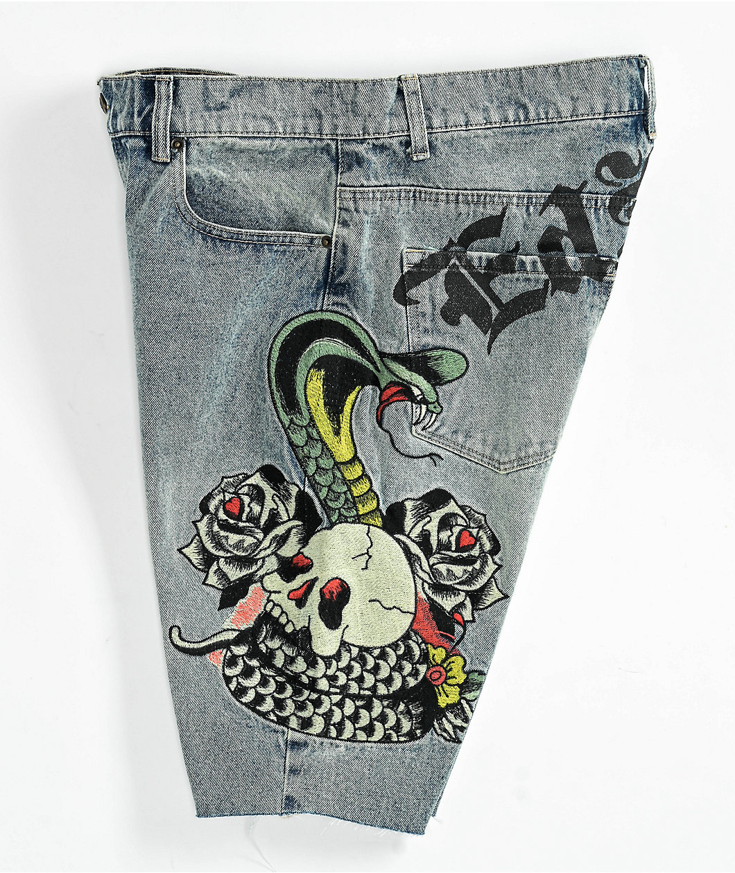 Ed Hardy Cobra Blue Denim Shorts