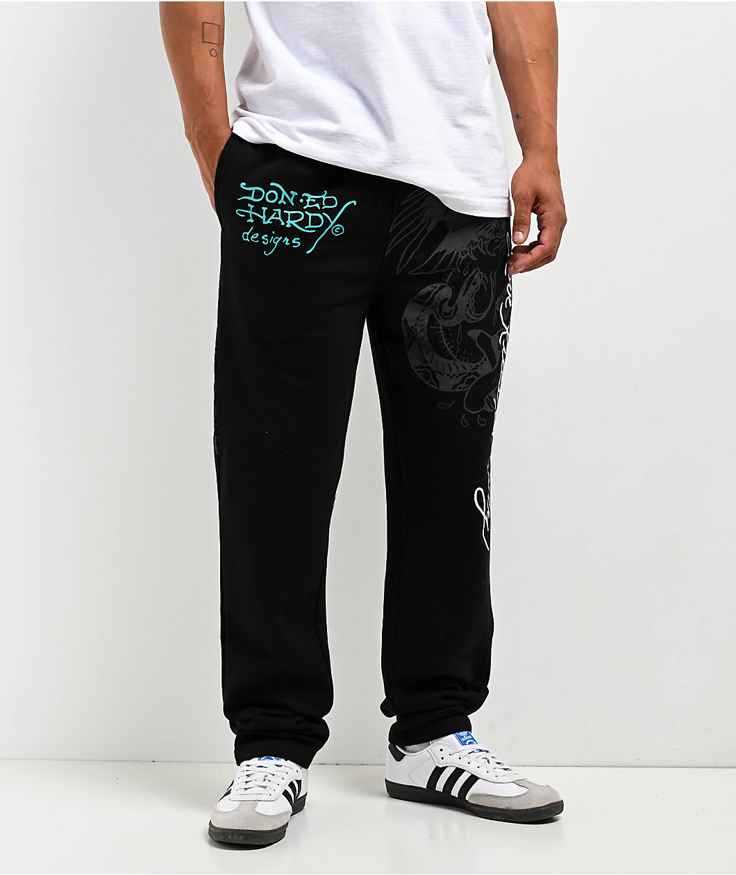 Ed Hardy Crawling Tiger Black Sweatpants