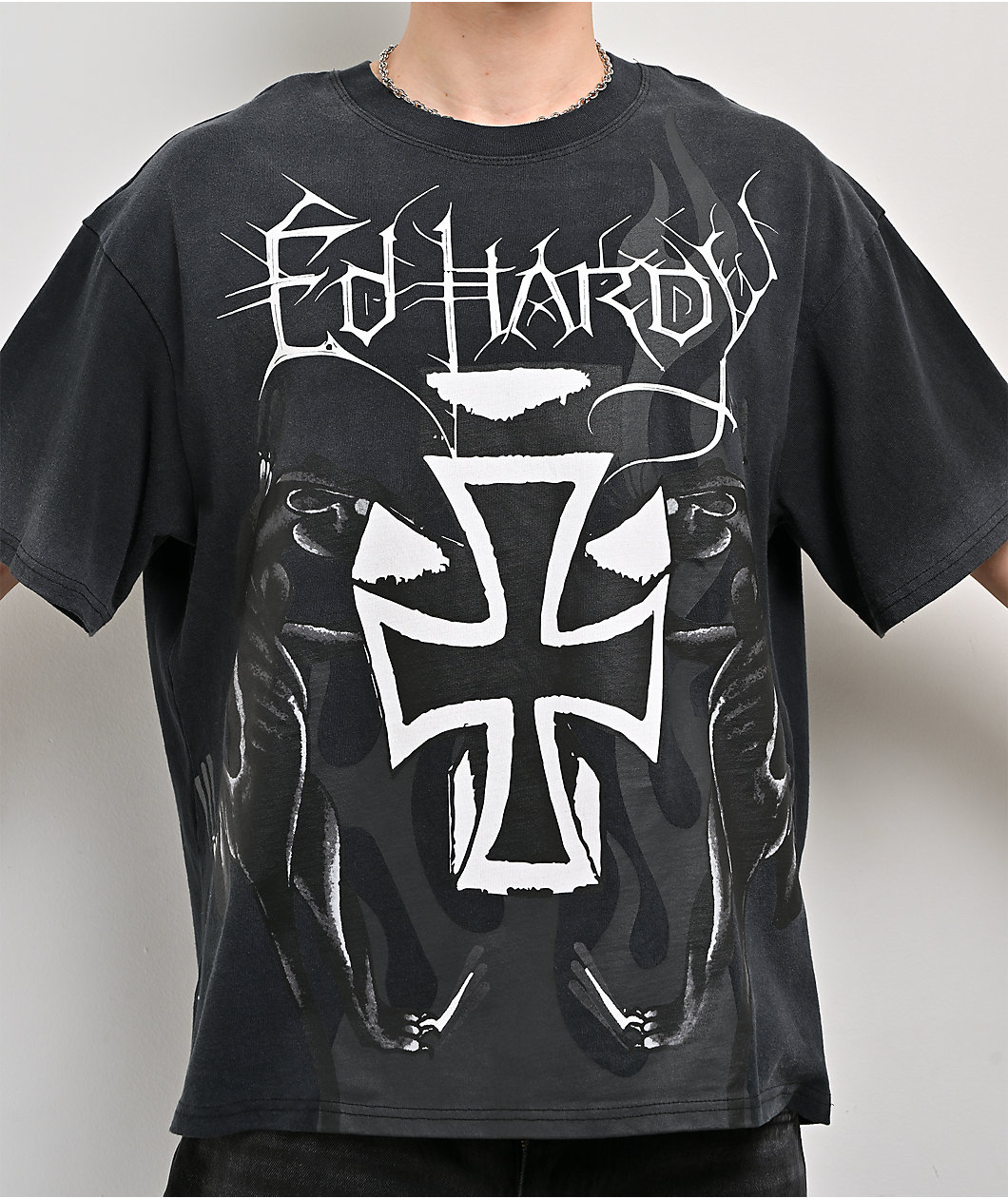 Ed Hardy Cross Black Wash T-Shirt