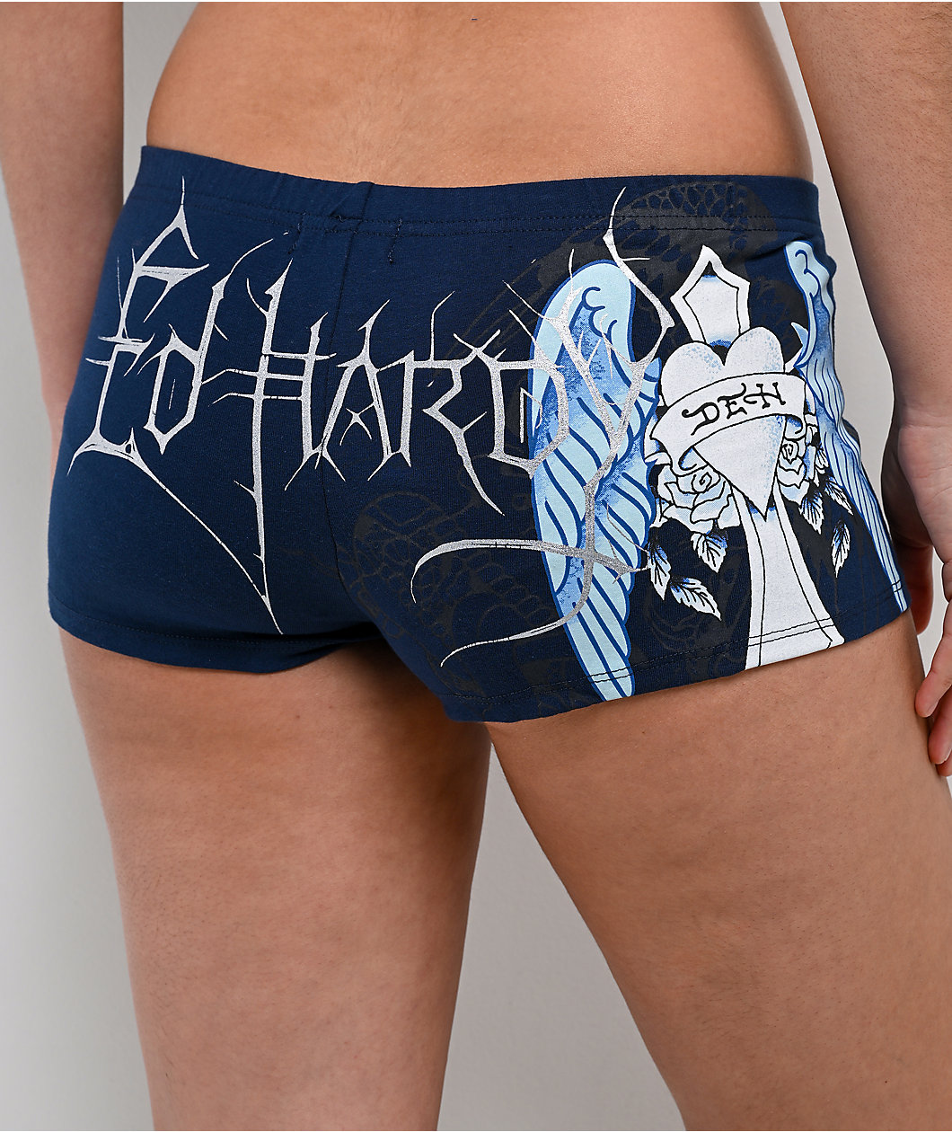 Ed Hardy Cross Wing Navy Lounge Shorts