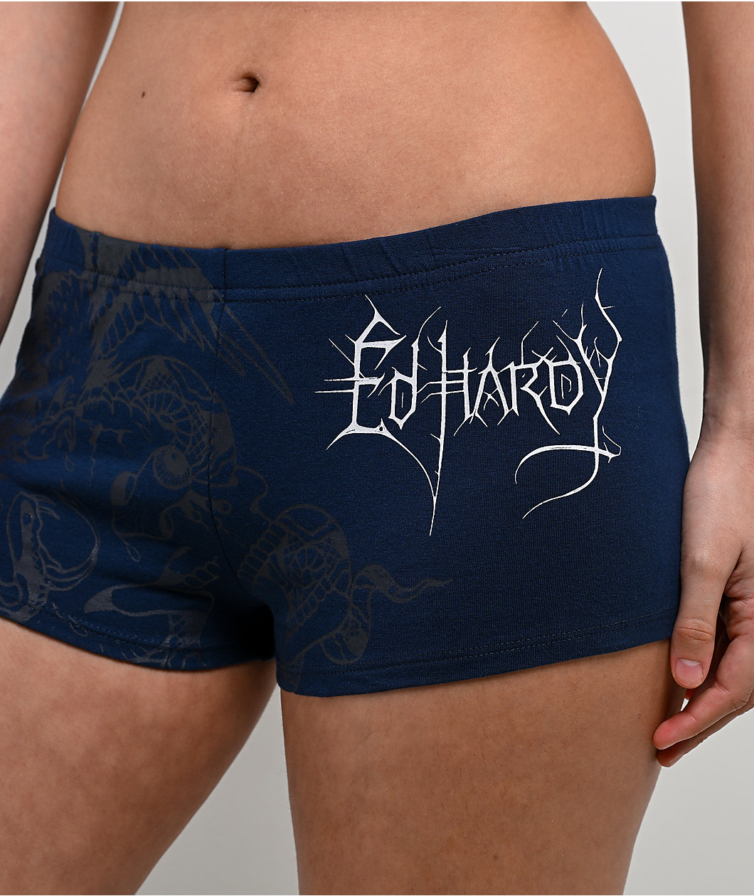 Ed Hardy Cross Wing Navy Lounge Shorts
