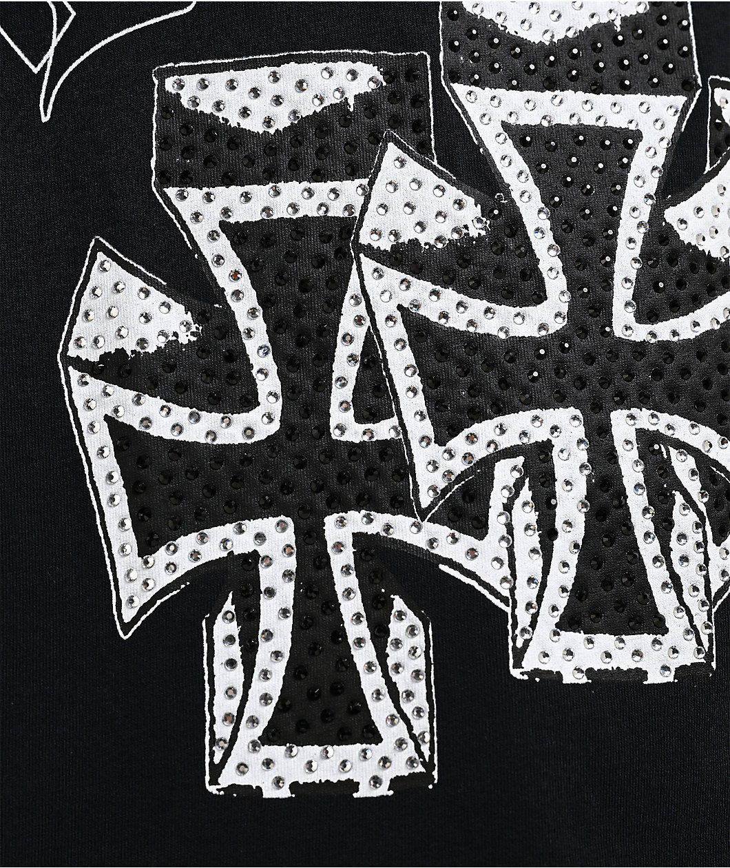 Ed Hardy Crosses Black Crop T-Shirt