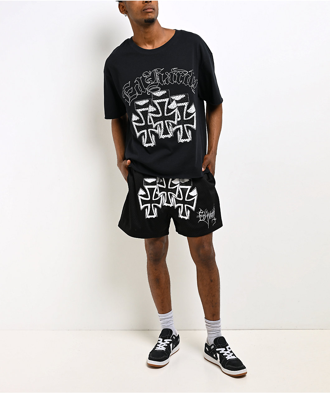 Ed Hardy Crosses Black Crop T-Shirt