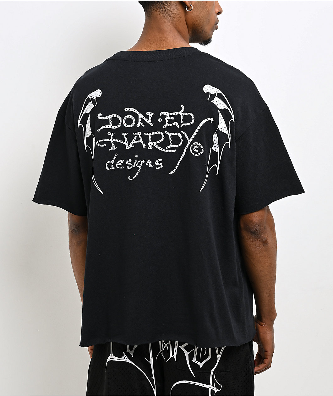 Ed Hardy Crosses Black Crop T-Shirt