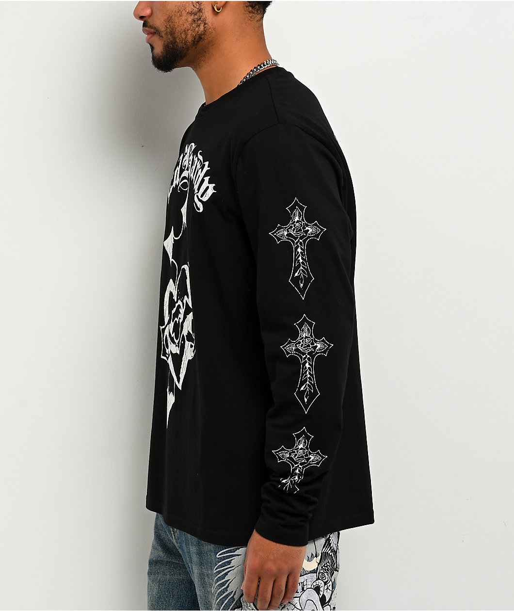 Ed Hardy Crosses Black Long Sleeve T-Shirt