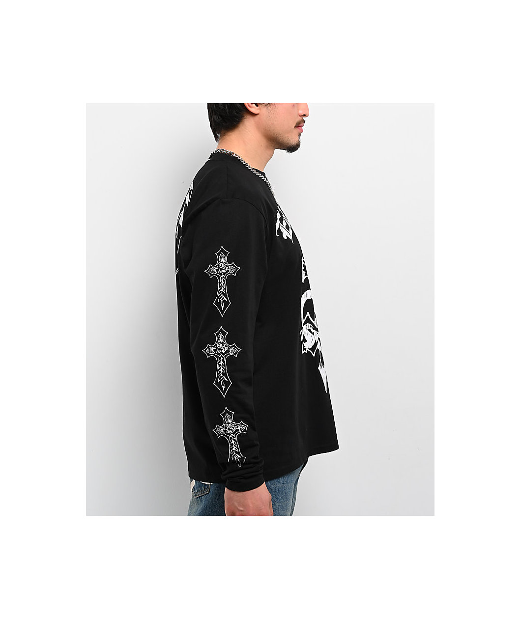 Ed Hardy Crosses Black Long Sleeve T-Shirt