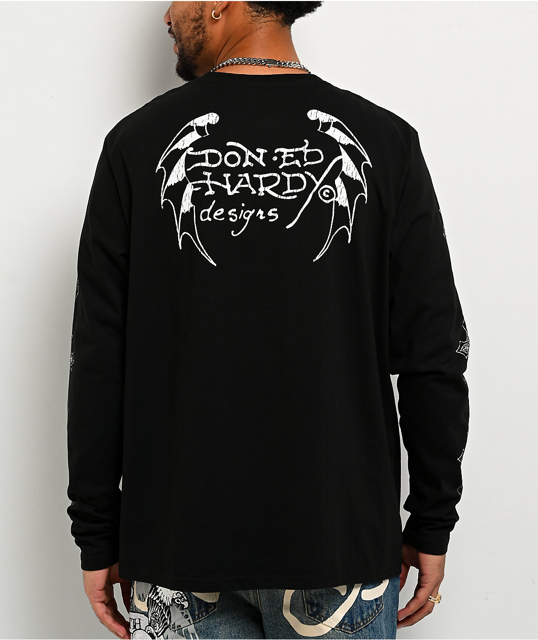 Ed Hardy Crosses Black Long Sleeve T-Shirt