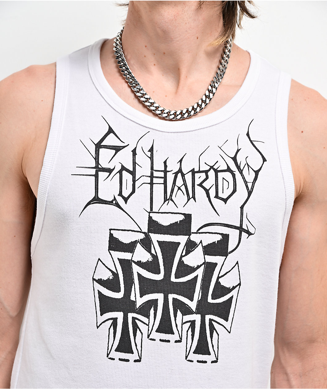 Ed Hardy Crosses White Tank Top