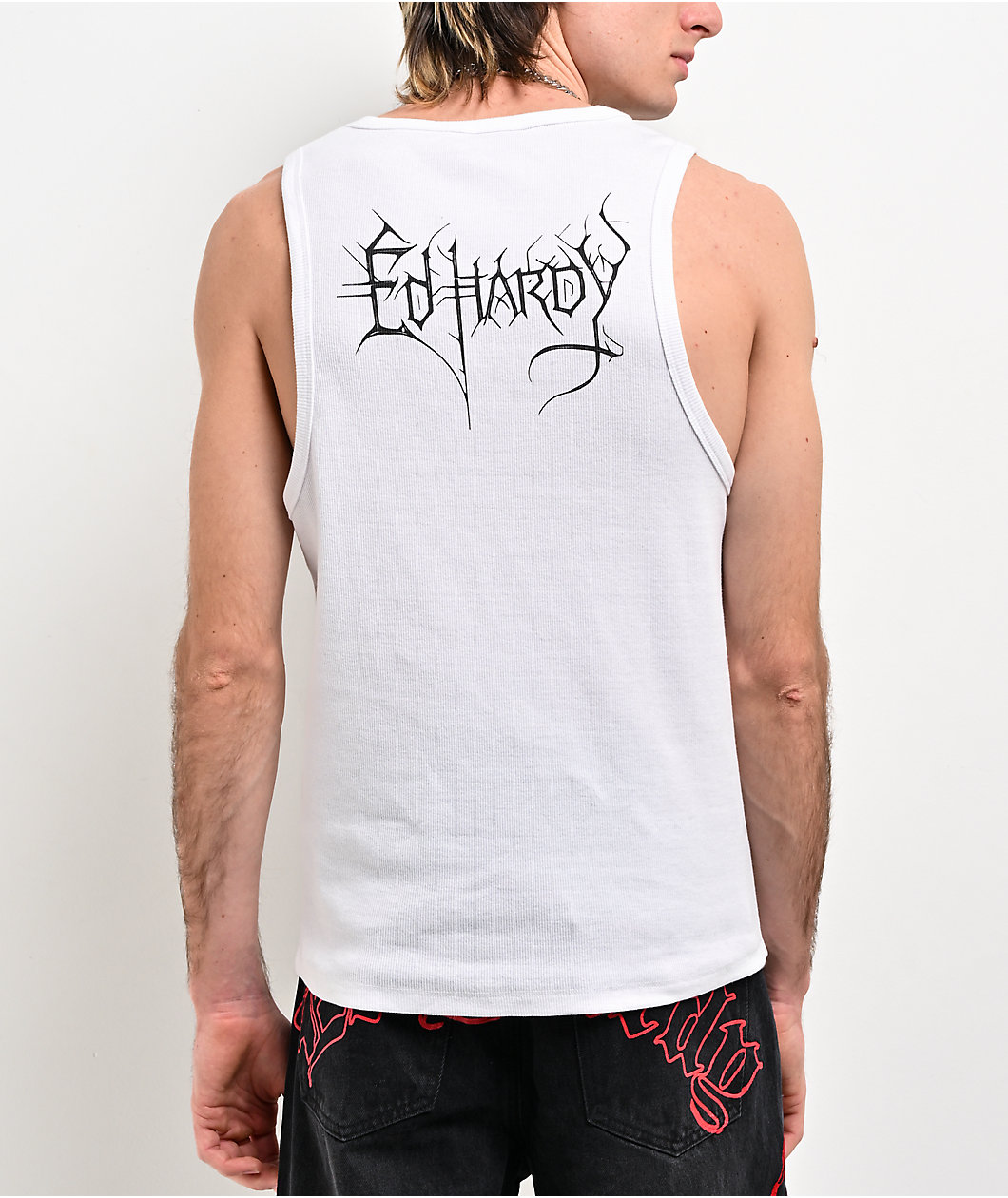 Ed Hardy Crosses White Tank Top