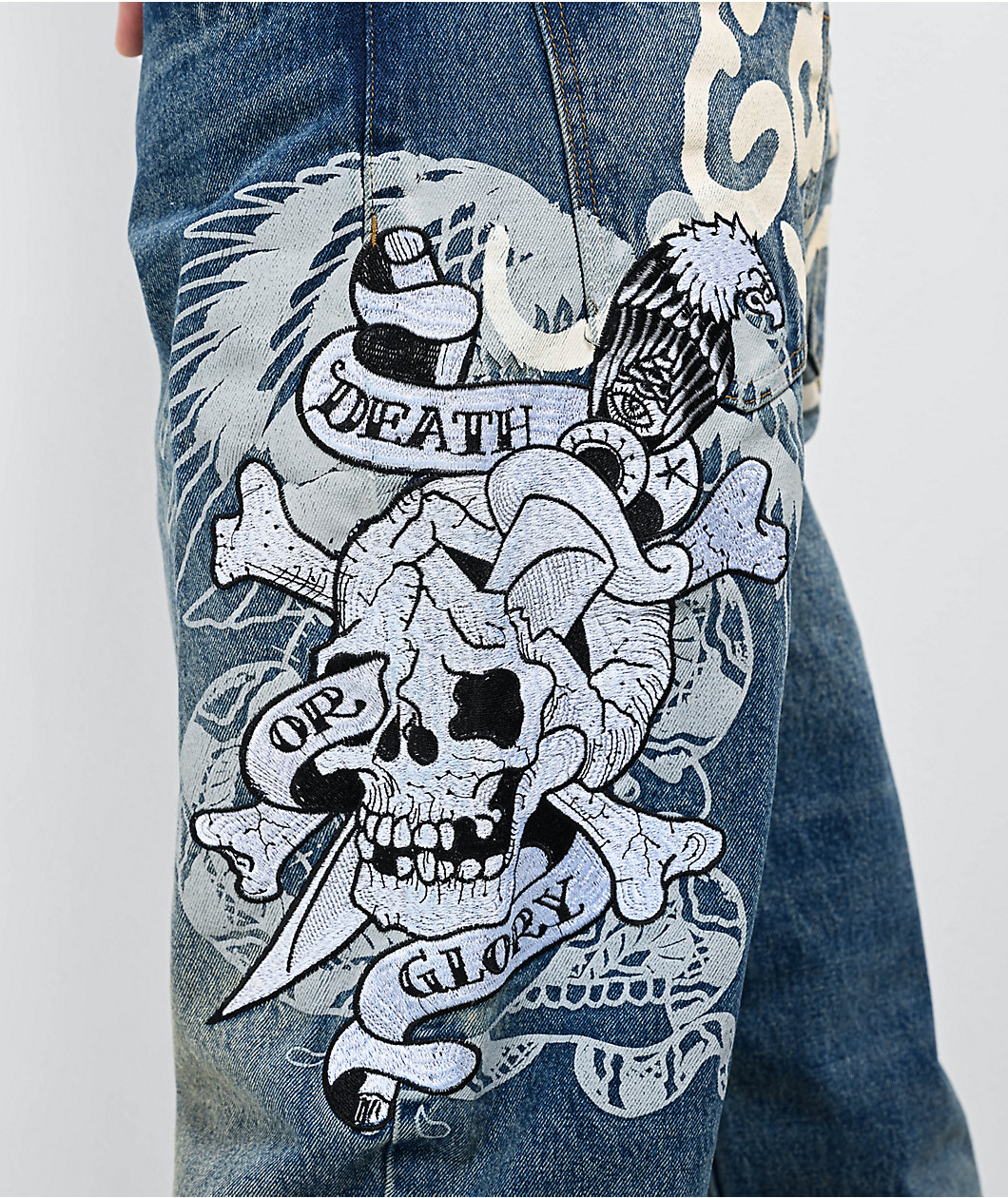 Ed Hardy Death & Glory Blue Jeans