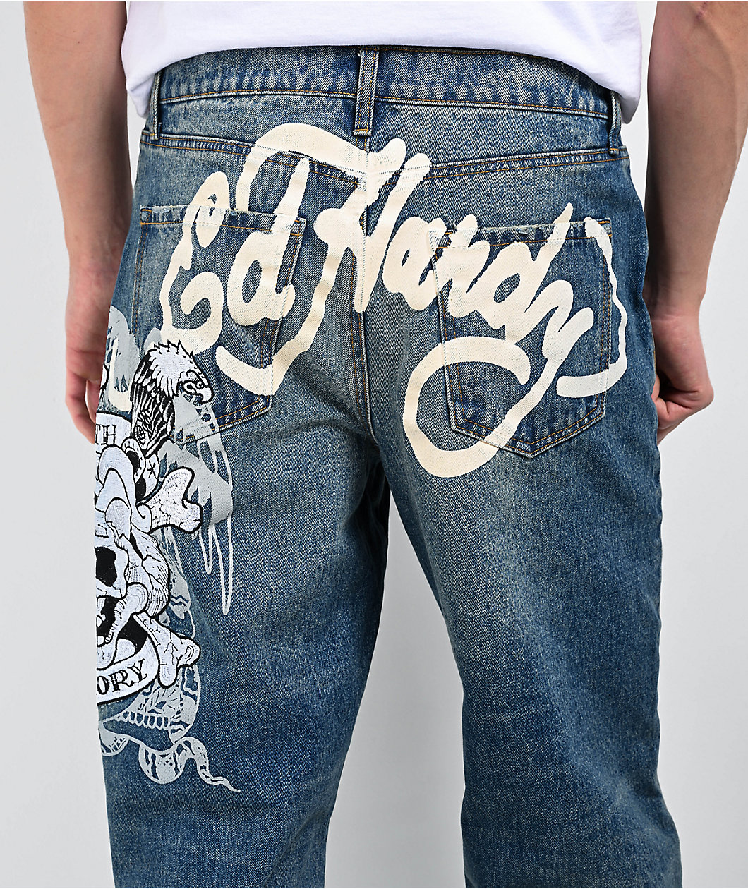 Ed Hardy Death & Glory Blue Jeans