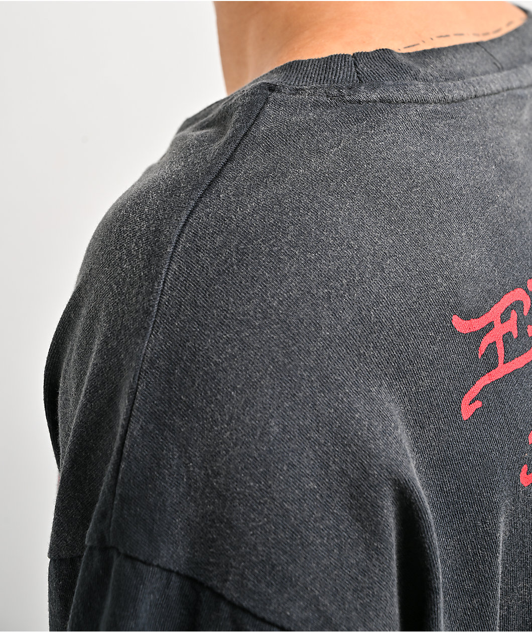 Ed Hardy Devil Bike Black & White 2fer Long Sleeve T-Shirt