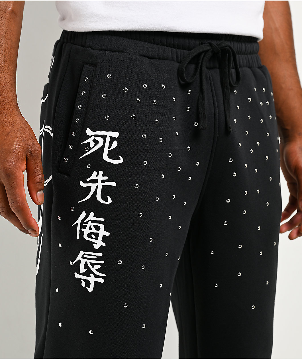 Ed Hardy Dragons Studded Black Sweatpants