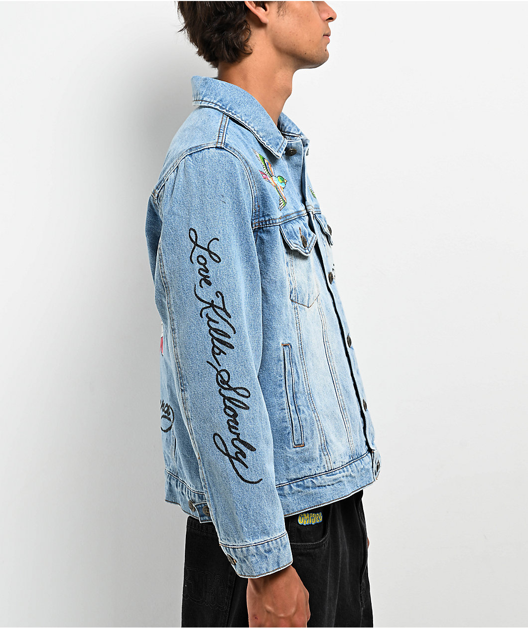 Ed Hardy Eagle Light Blue Denim Jacket