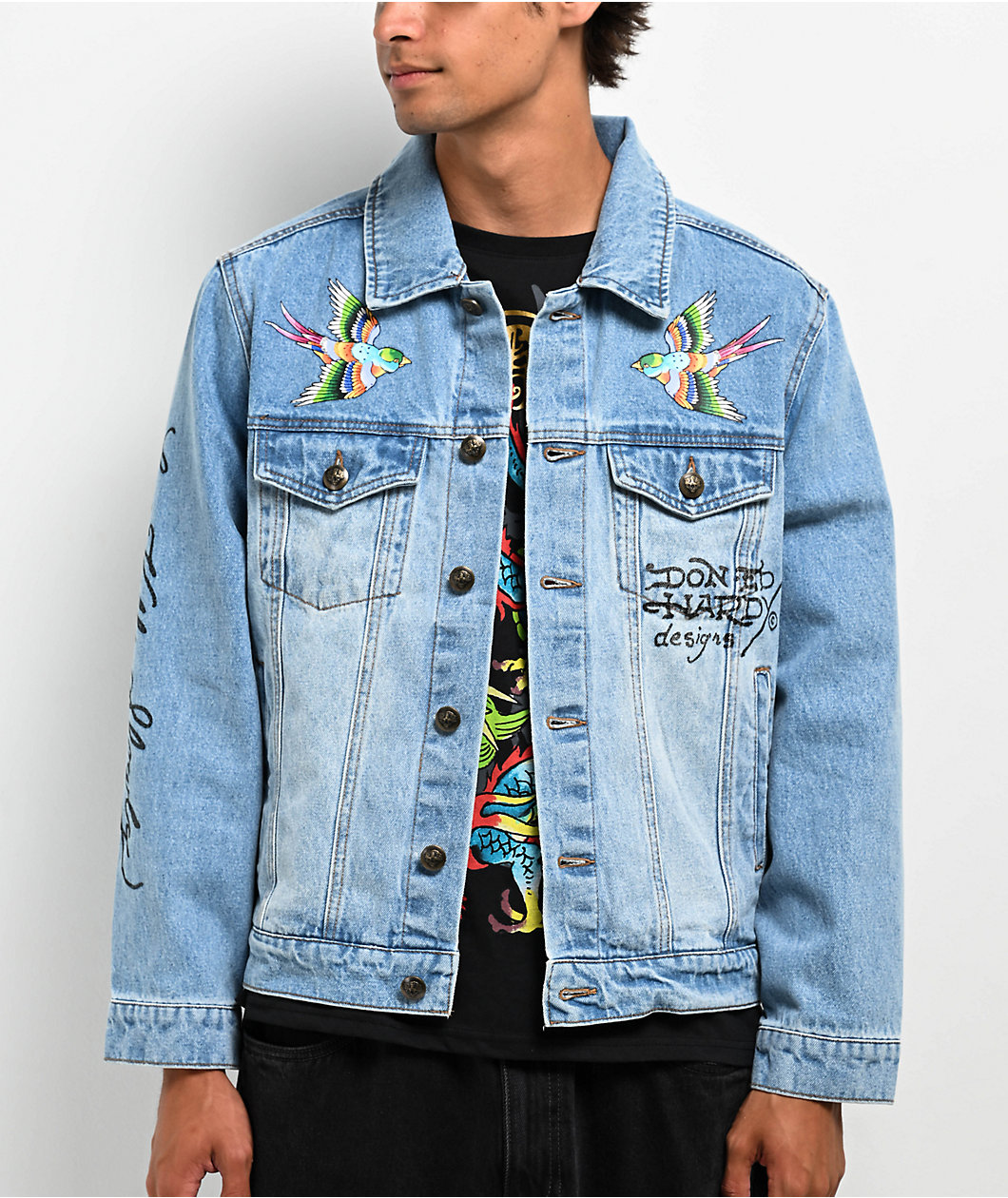 Ed Hardy Eagle Light Blue Denim Jacket