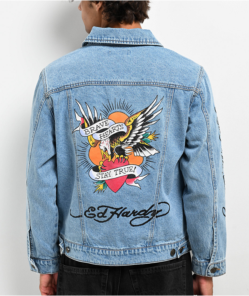 Ed Hardy Eagle Light Blue Denim Jacket