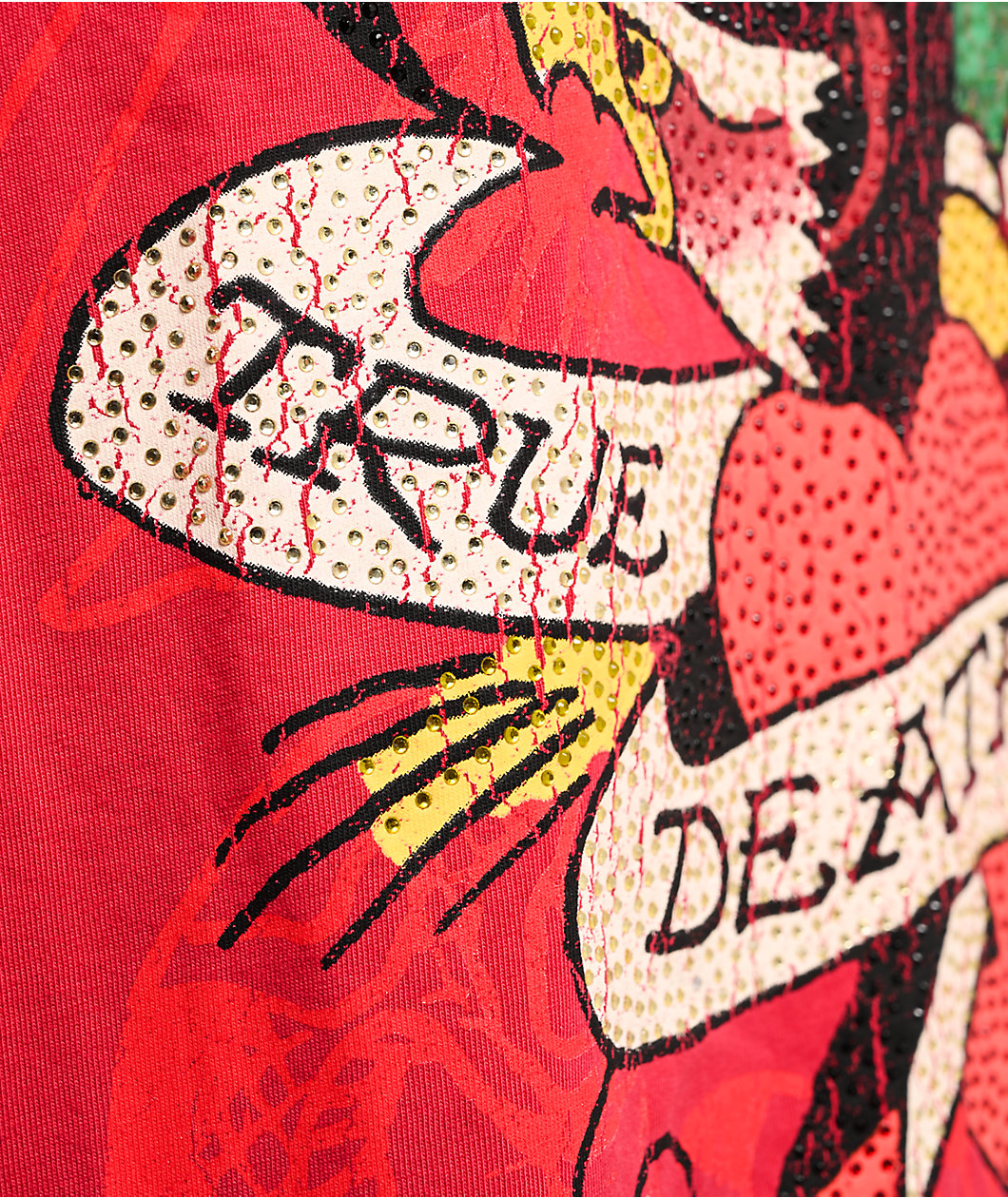 Ed Hardy Eagle Rhinestone Red Boxy T-Shirt