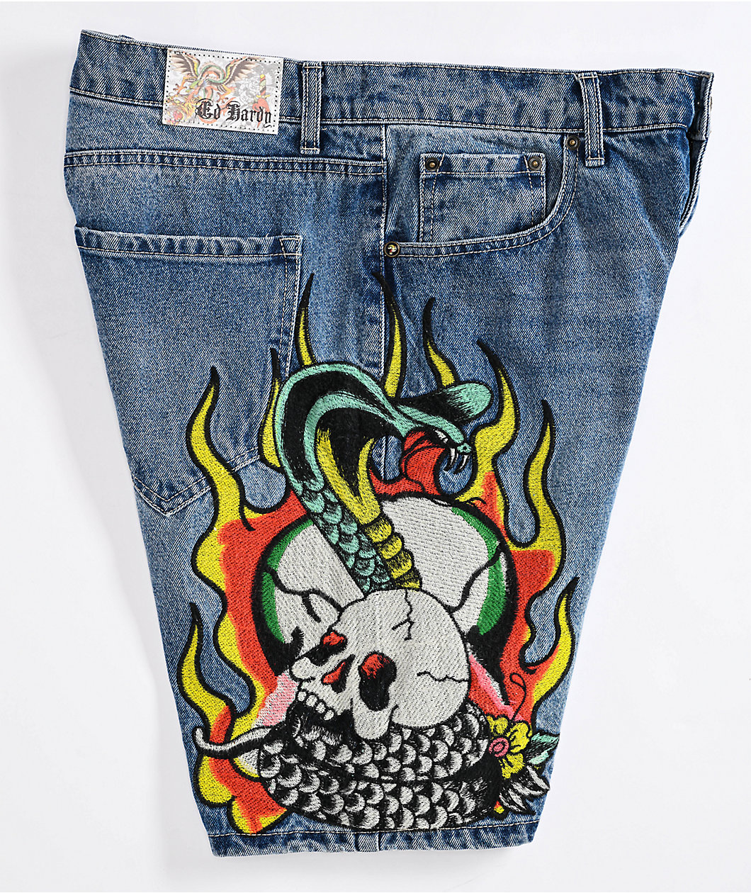 Ed Hardy Fire Cobra 2K Wash Skate Shorts