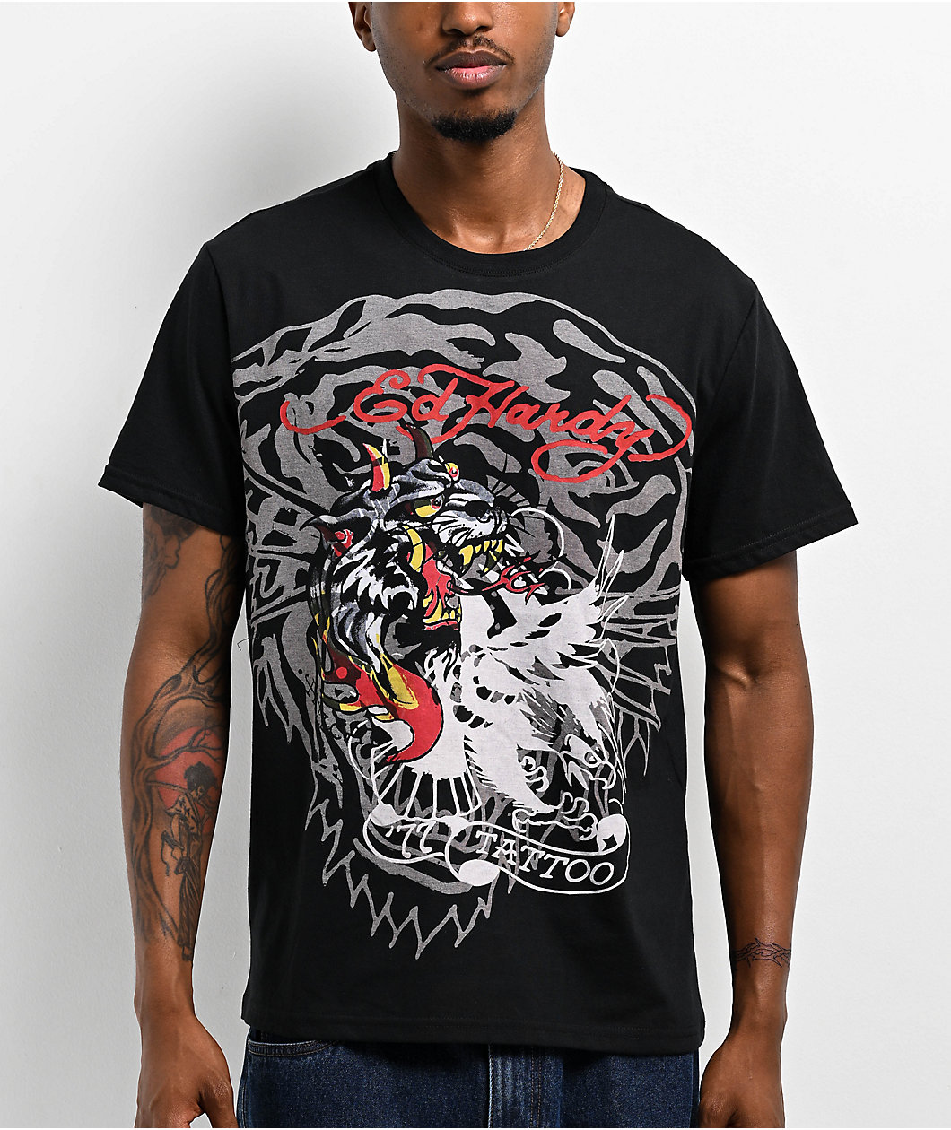 Ed Hardy Fire Panther Black T-Shirt