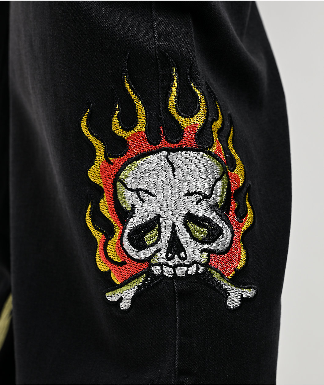 Ed Hardy Fire Skull Black Wide Leg Jeans
