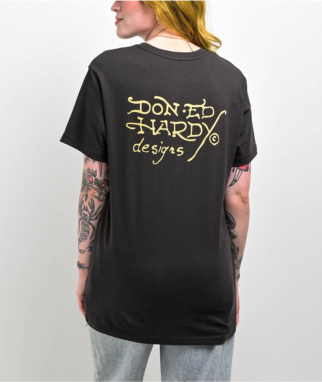 Ed Hardy Firebird Rhinestone Black T-Shirt