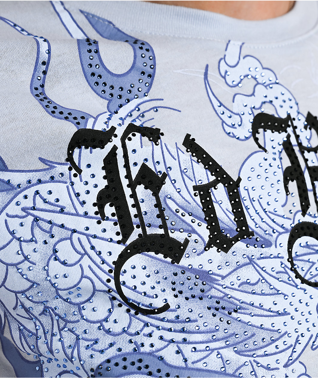 Ed Hardy Flame Dragon Light Blue T-Shirt