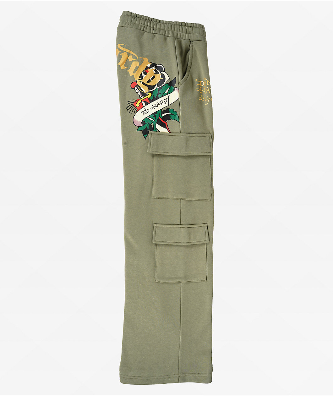 Ed Hardy Hello Sailor Green Cargo Sweatpants