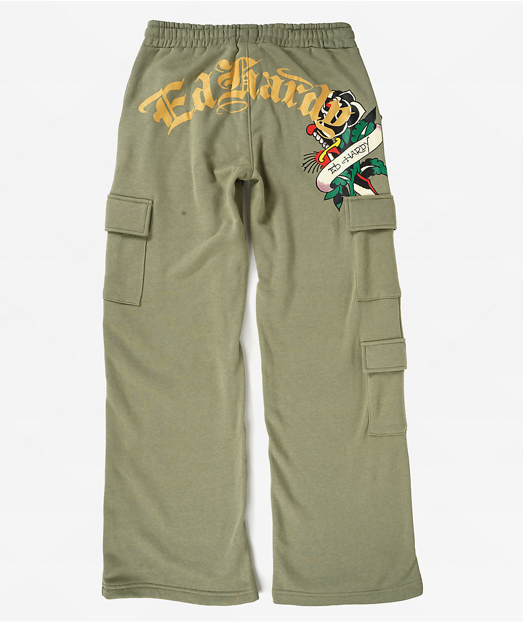 Ed Hardy Hello Sailor Green Cargo Sweatpants