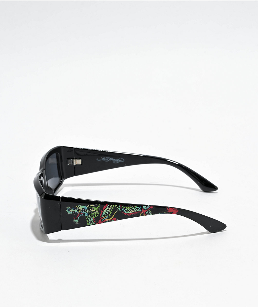 Ed Hardy Hokusai Black Rectangle Sunglasses