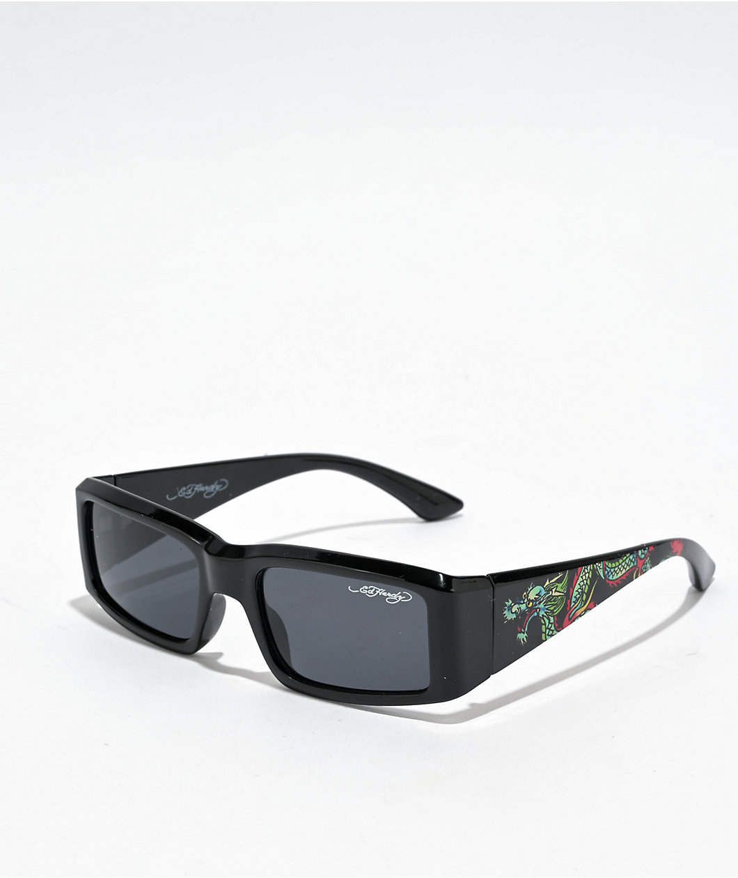 Ed Hardy Hokusai Black Rectangle Sunglasses