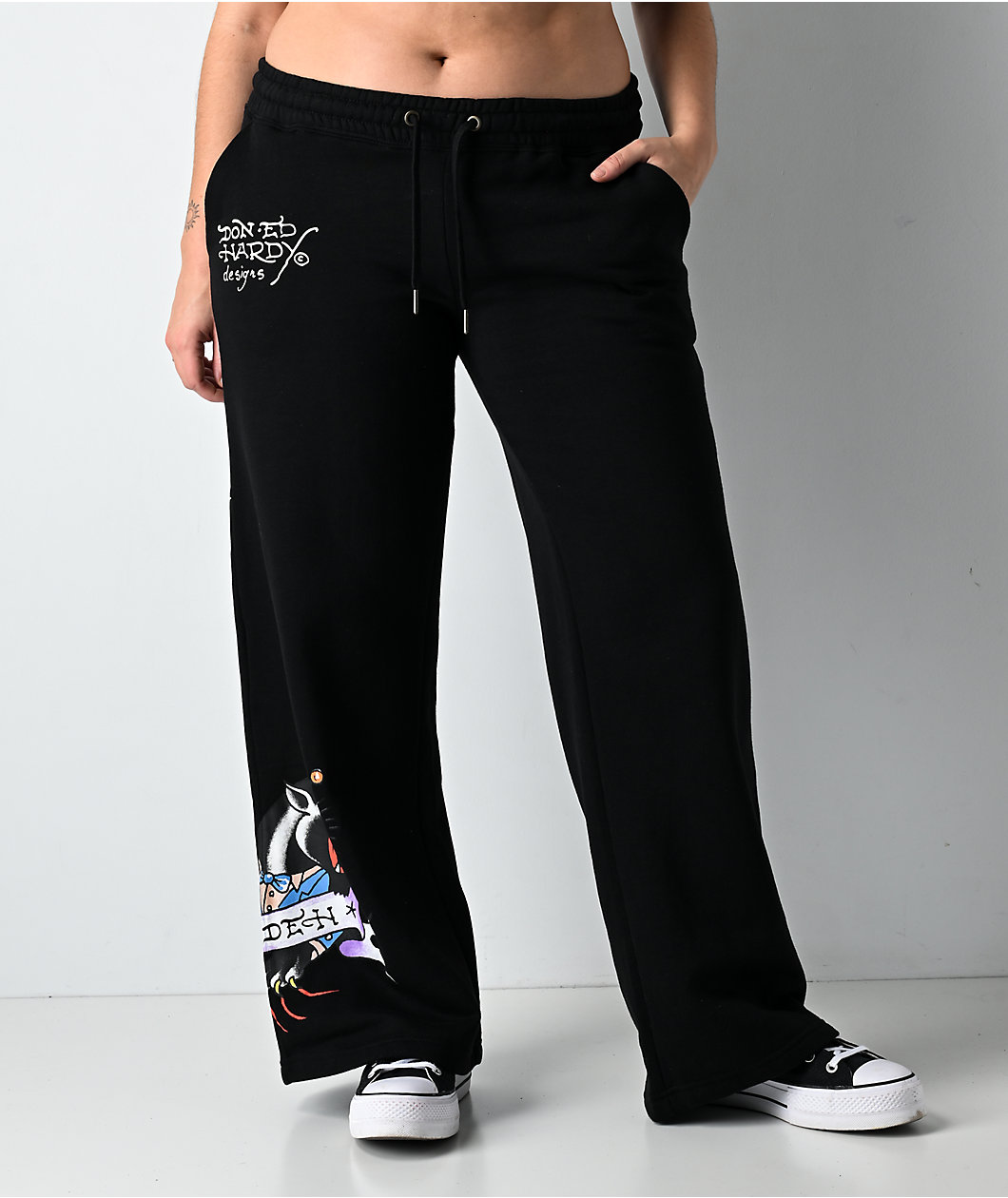 Ed Hardy Ice Flower Black Sweatpants
