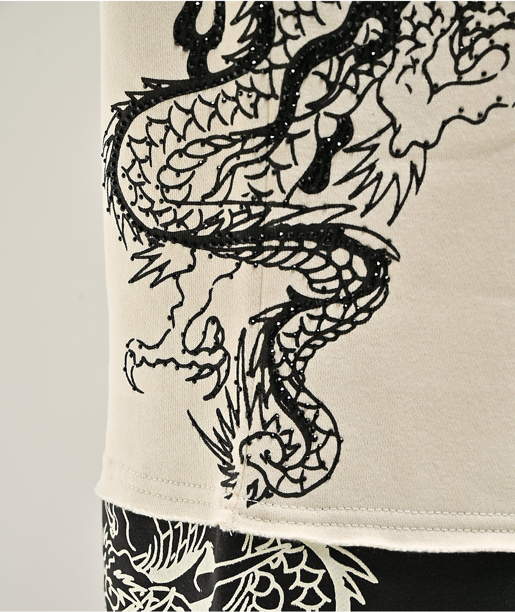 Ed Hardy Japan Dragon Ivory & Black Sweatpants