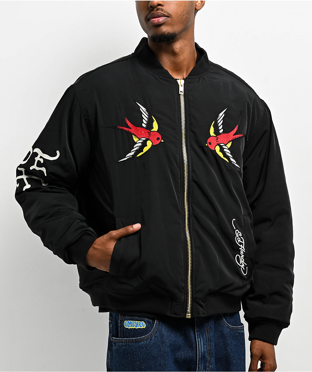 Ed Hardy LKS Skull Black Bomber Jacket