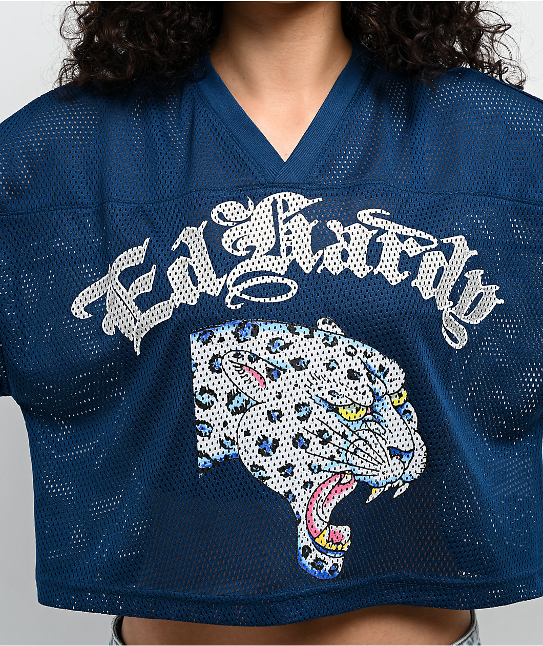 Ed Hardy Leopard Sapphire Crop Jersey