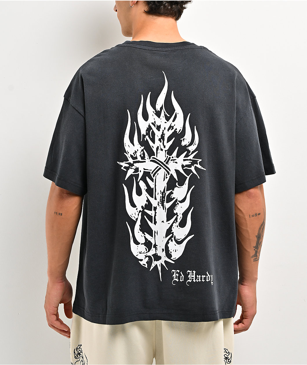 Ed Hardy Lord Mary Black Wash T-Shirt