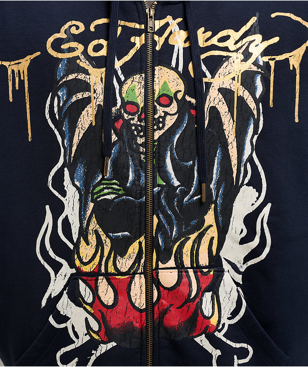 Ed Hardy Lord Sunfade Navy Zip Hoodie