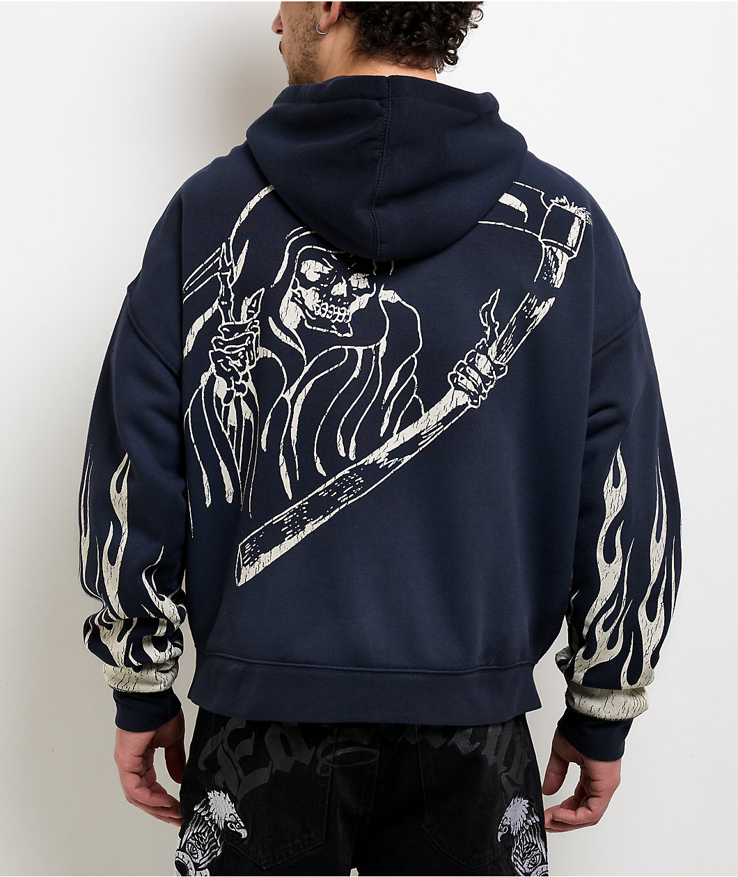 Ed Hardy Lord Sunfade Navy Zip Hoodie