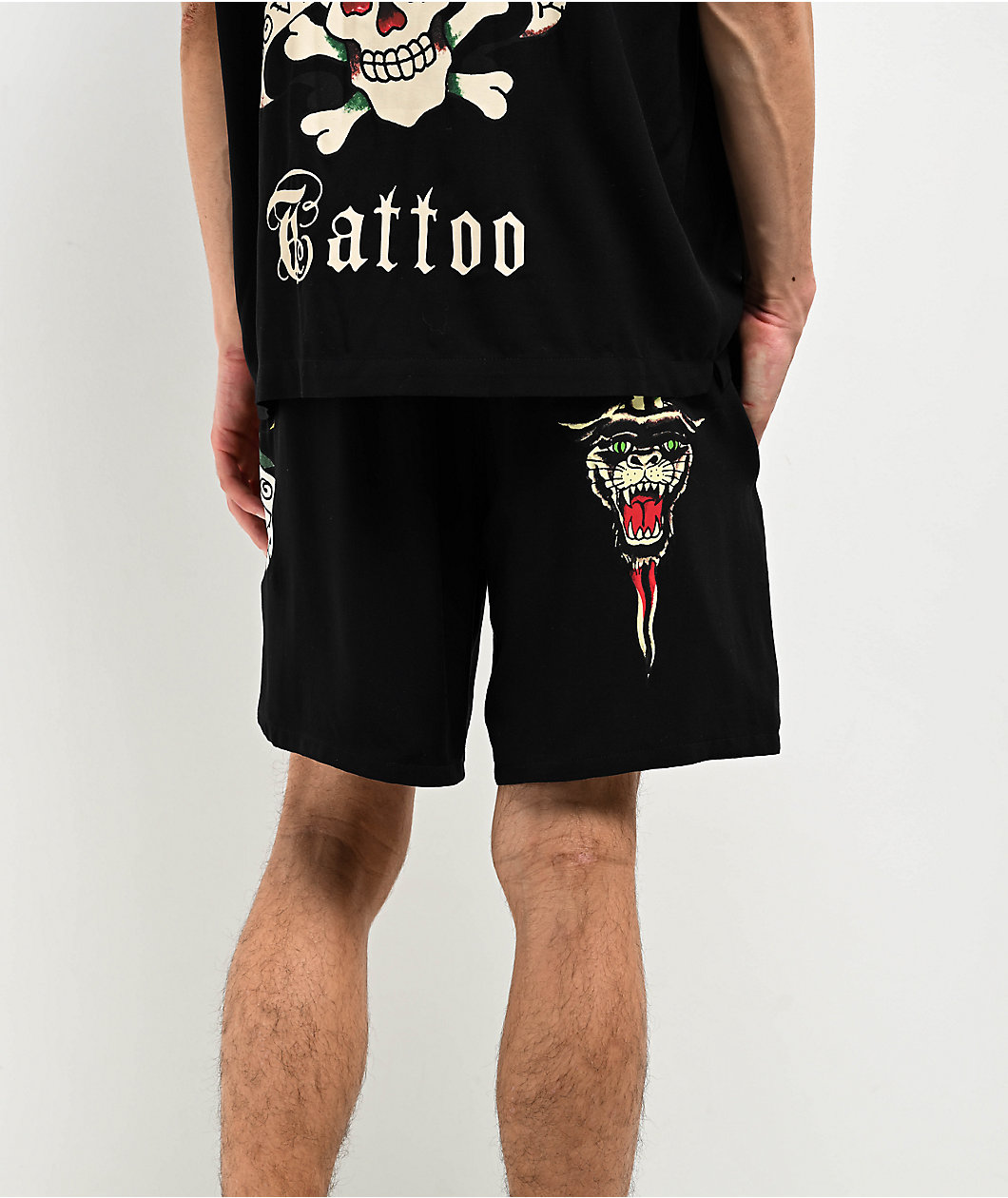 Ed Hardy Love Kills Slowly Black Walk Shorts