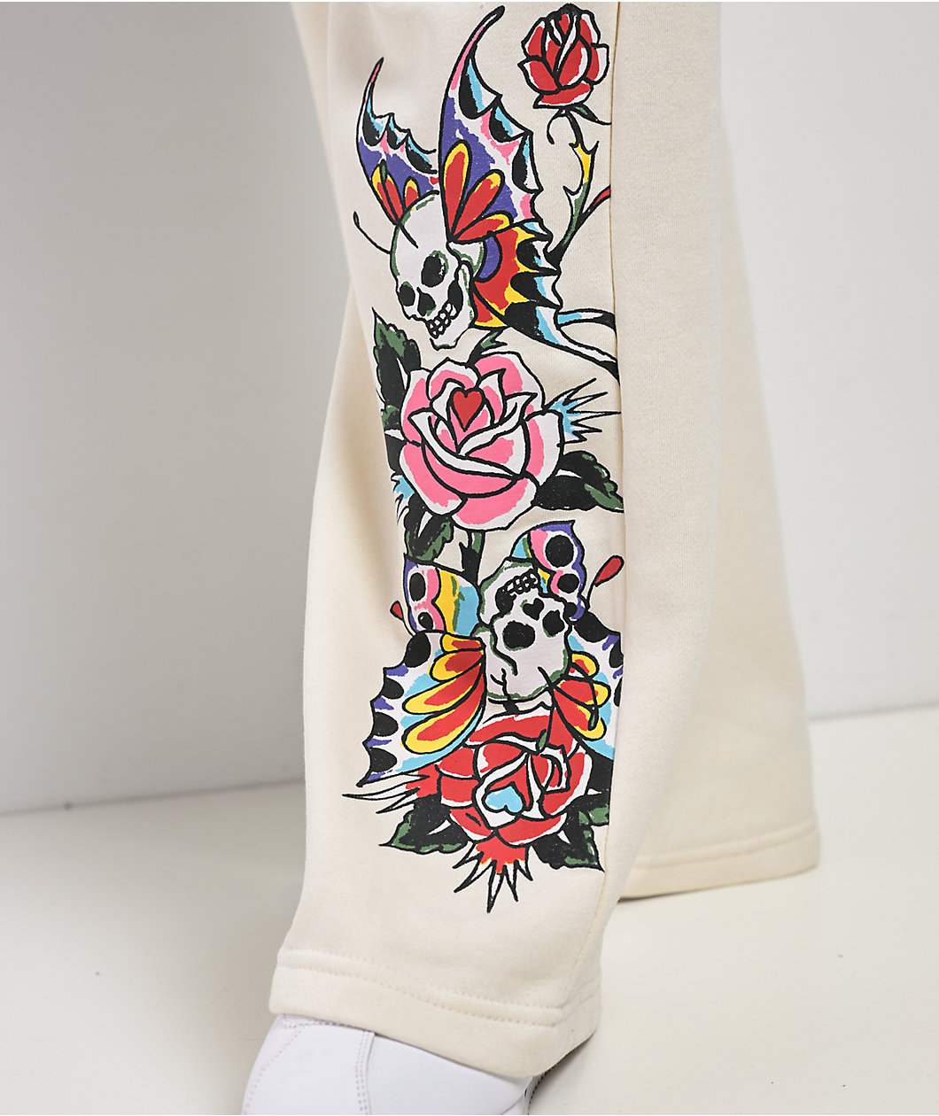 Ed Hardy Love Kills Slowly Heart Ivory Sweatpants