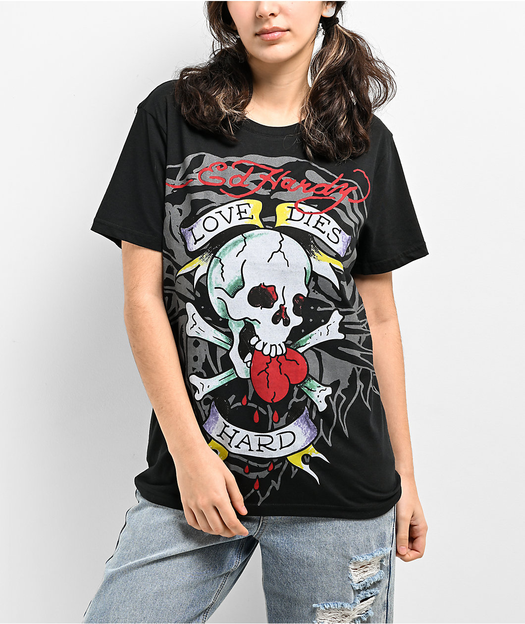 Ed Hardy Love Skull Black T-Shirt