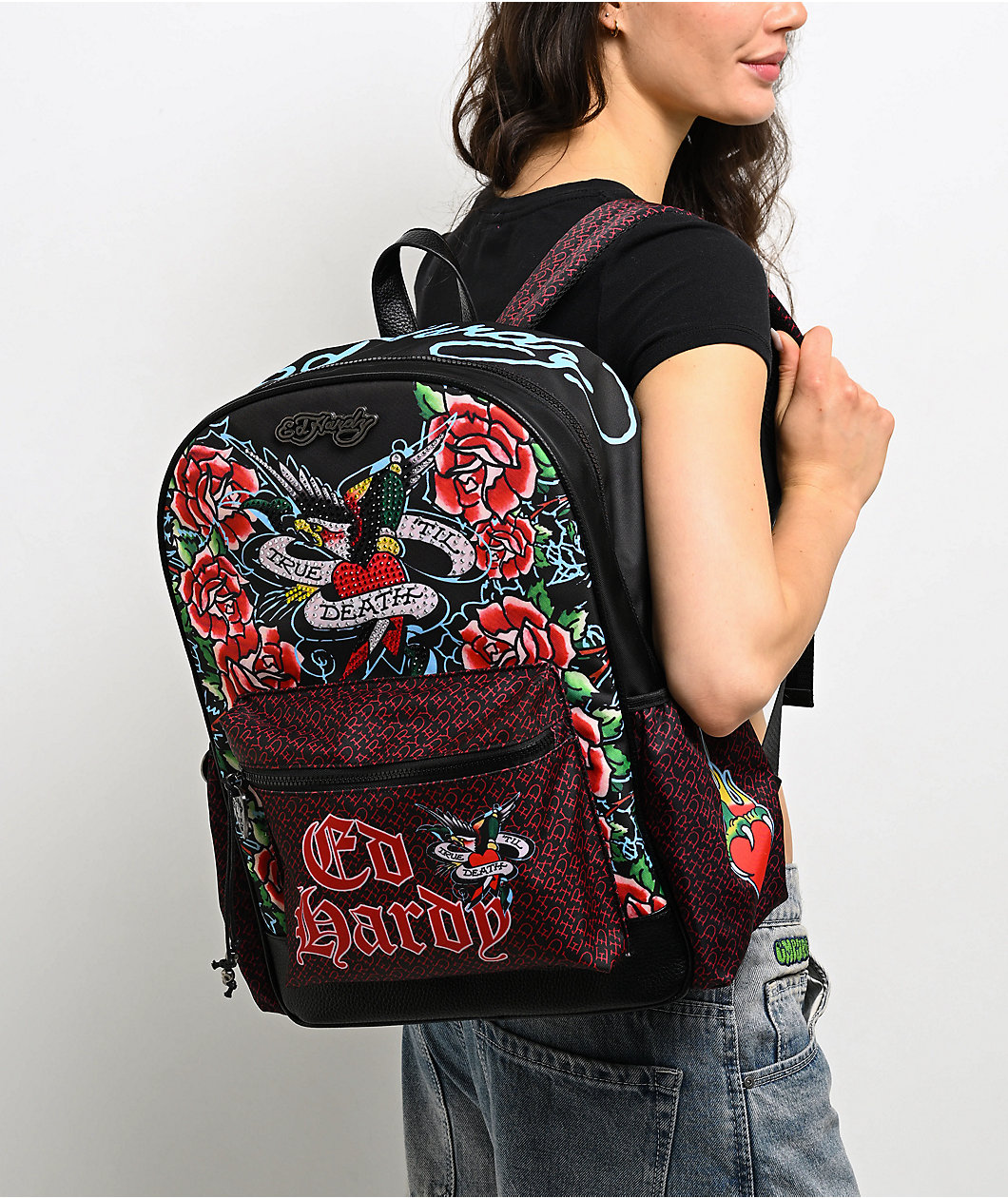 Ed Hardy Lulu Black Backpack
