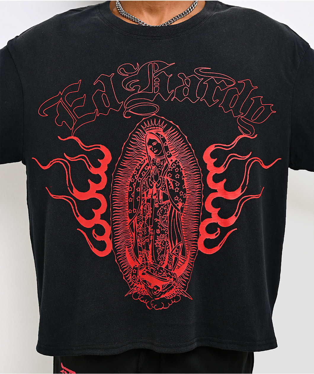 Ed Hardy Mary Dragons Black 2fer Long Sleeve T-Shirt