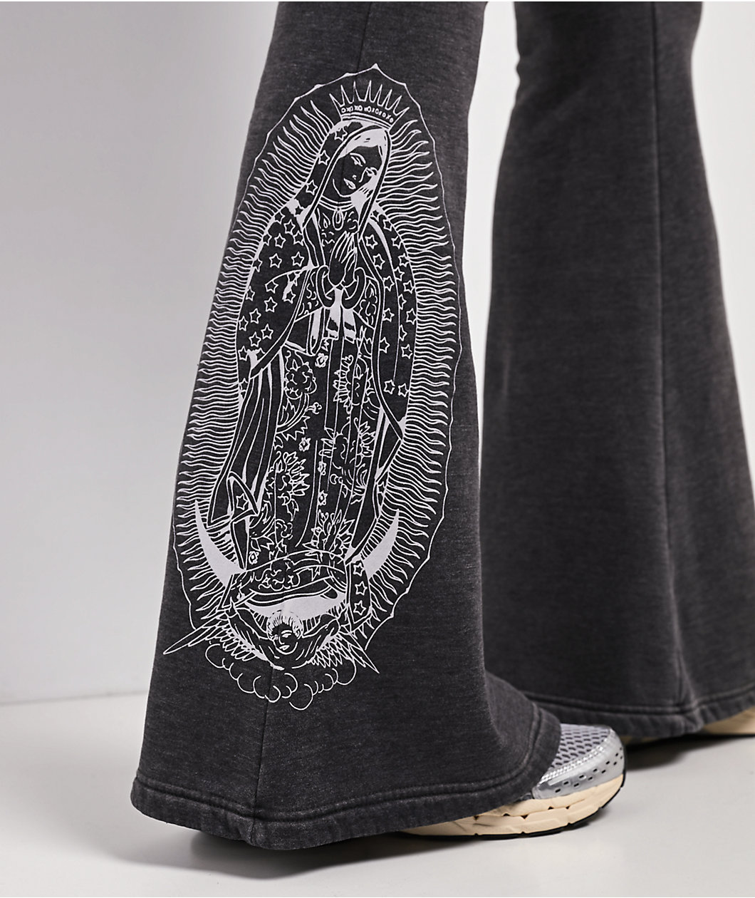 Ed Hardy Mary Mineral Grey Flare Sweatpants