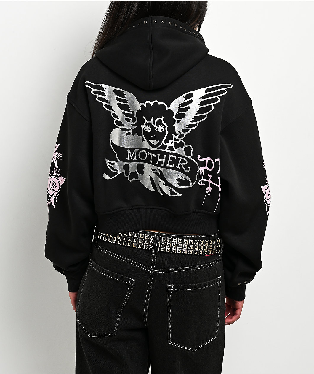 Ed Hardy Mary Studded Black Hoodie