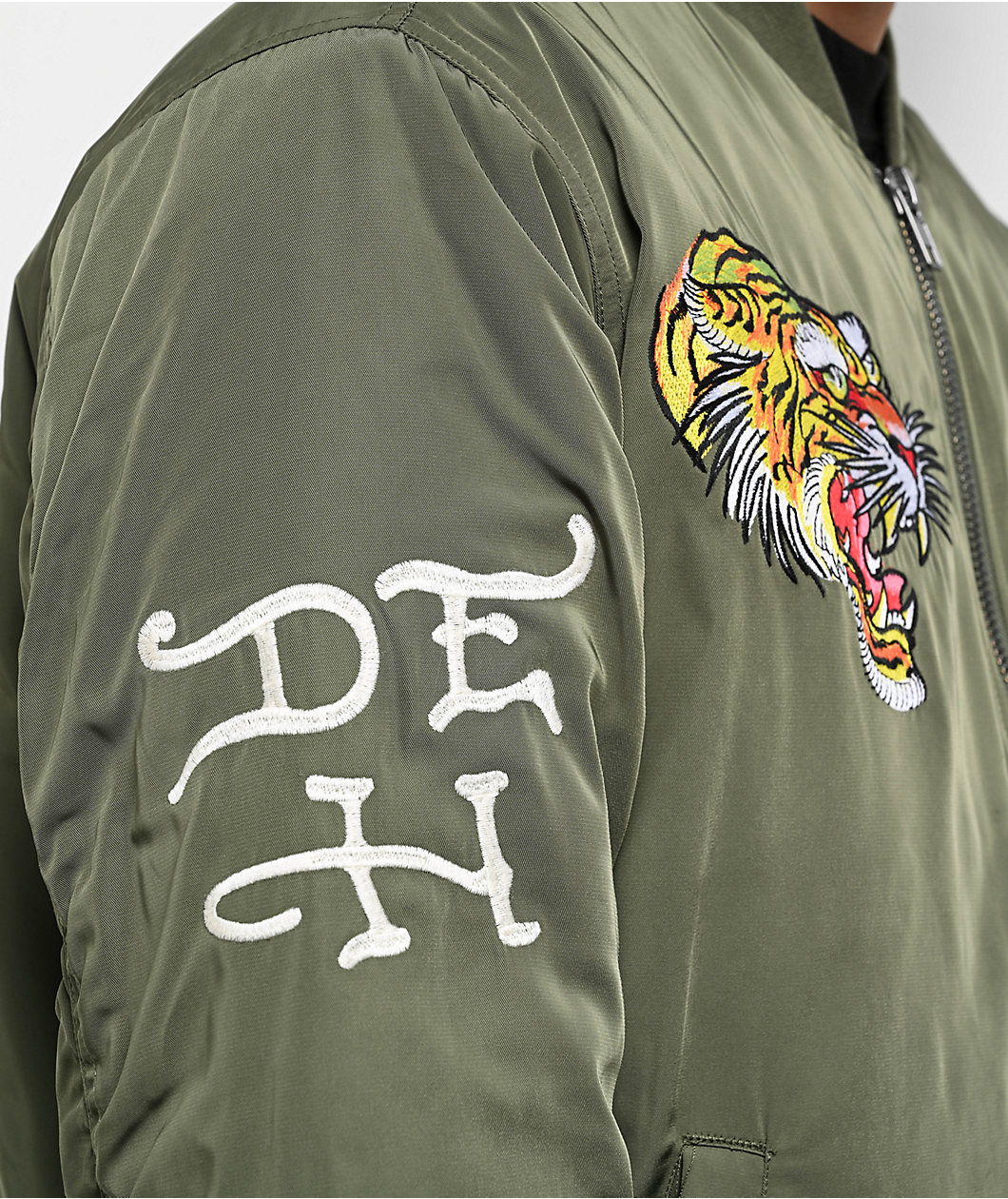 Ed Hardy NYC Skull Olive Bomber Jacket