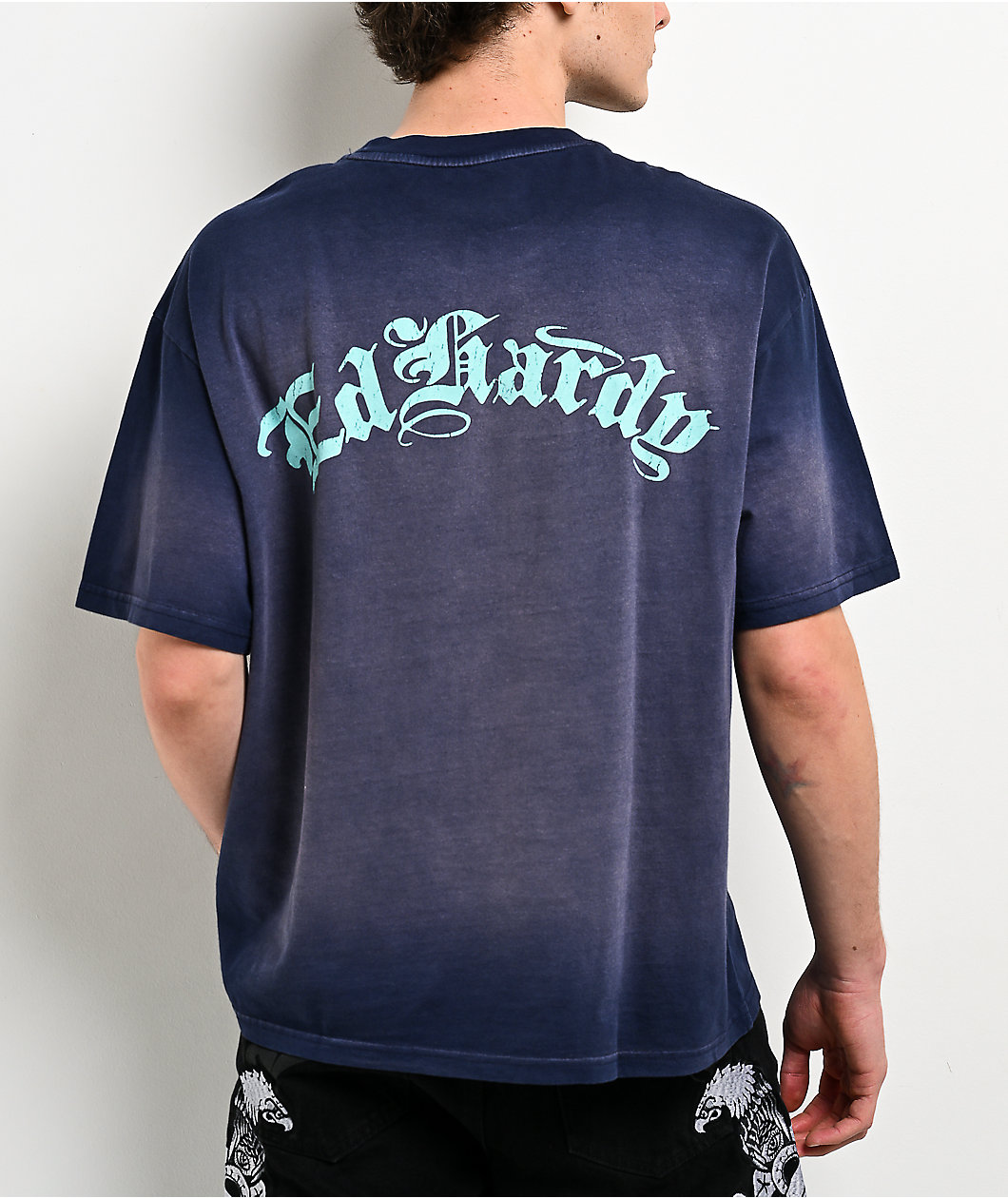 Ed Hardy Panther Crown Sunfade Navy T-Shirt