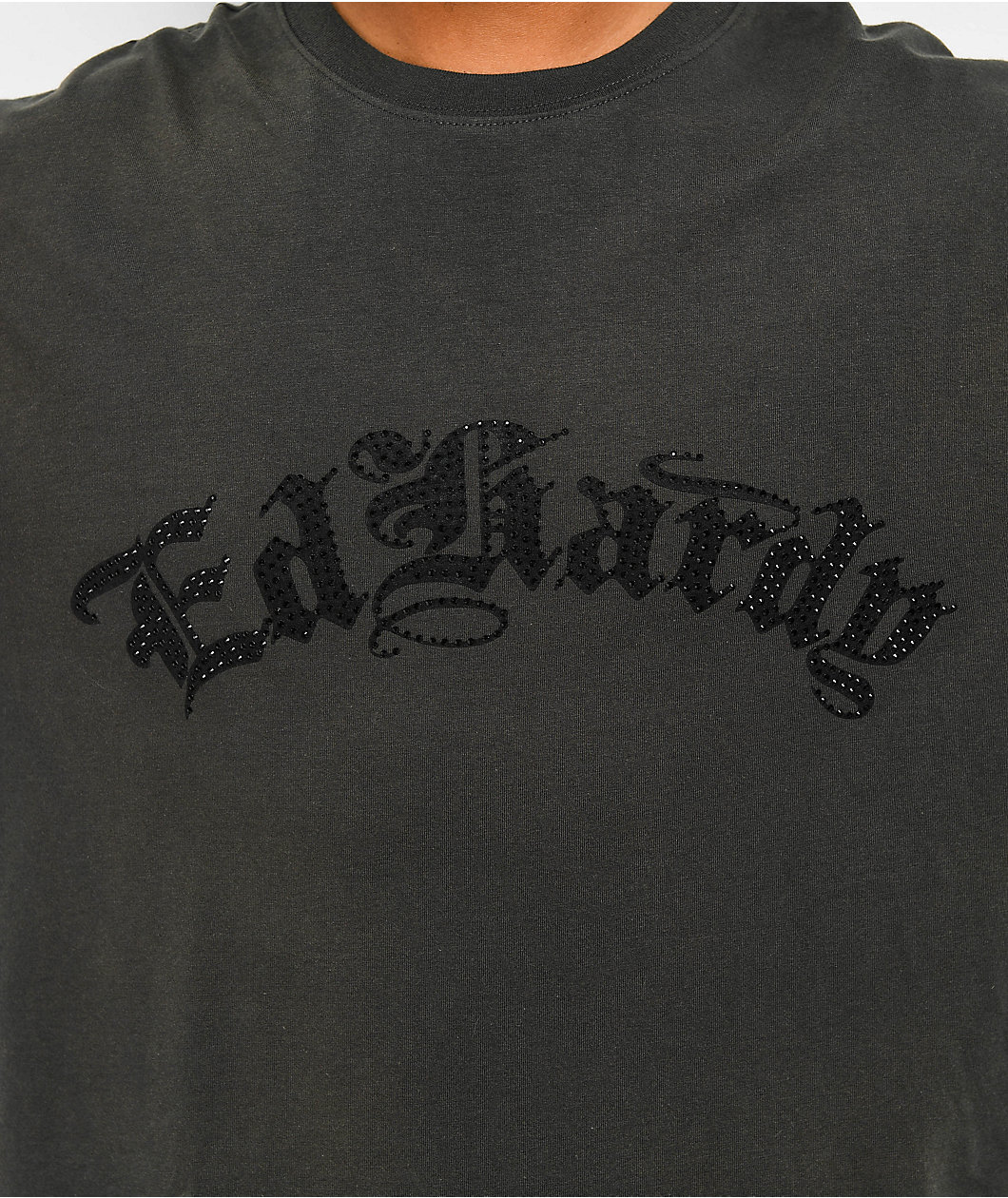Ed Hardy Panther Flame Rhinestone Black T-Shirt