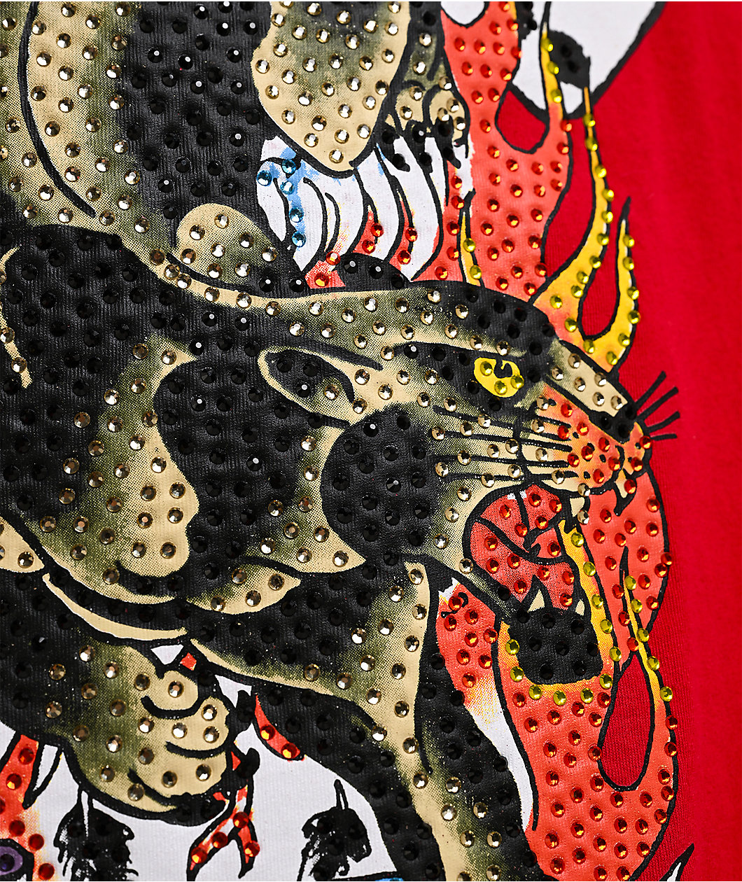 Ed Hardy Panther Flames Red Boxy T-Shirt