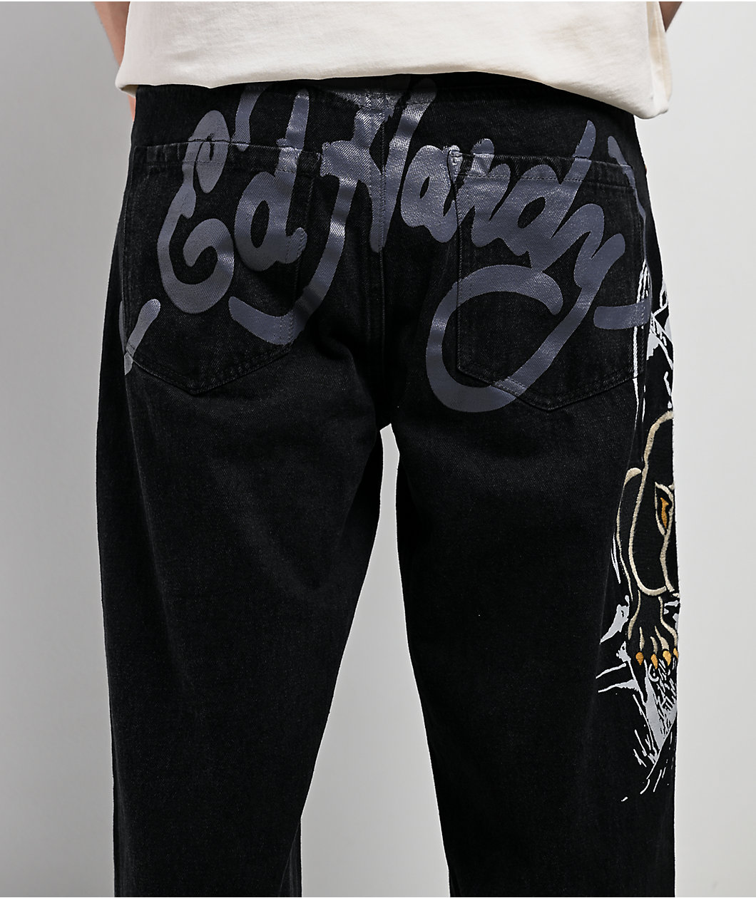 Ed Hardy Panther Reaper Black Jeans
