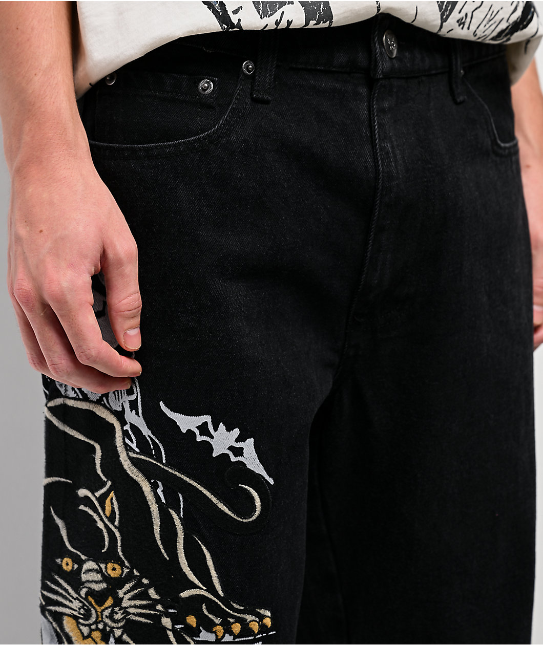 Ed Hardy Panther Reaper Black Jeans